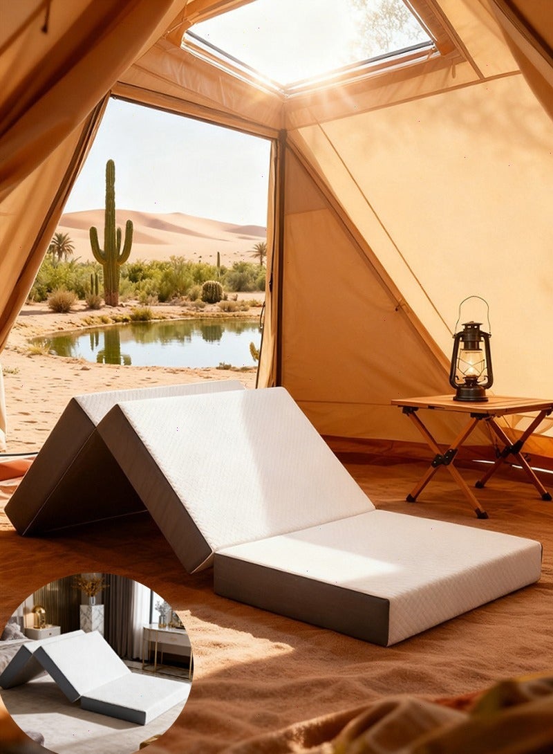 Single Bed Mattress – 3-Fold Foldable Mattress with Non-Slip Bottom, Portable Camping Mattress for Indoor Bedroom/Guest Room Use & Outdoor Camping Use, 197cm×96cm×9cm - Image 2